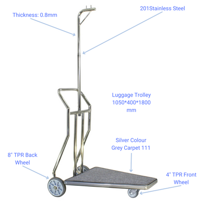 three-wheel luggage cart/ trolly - measurements