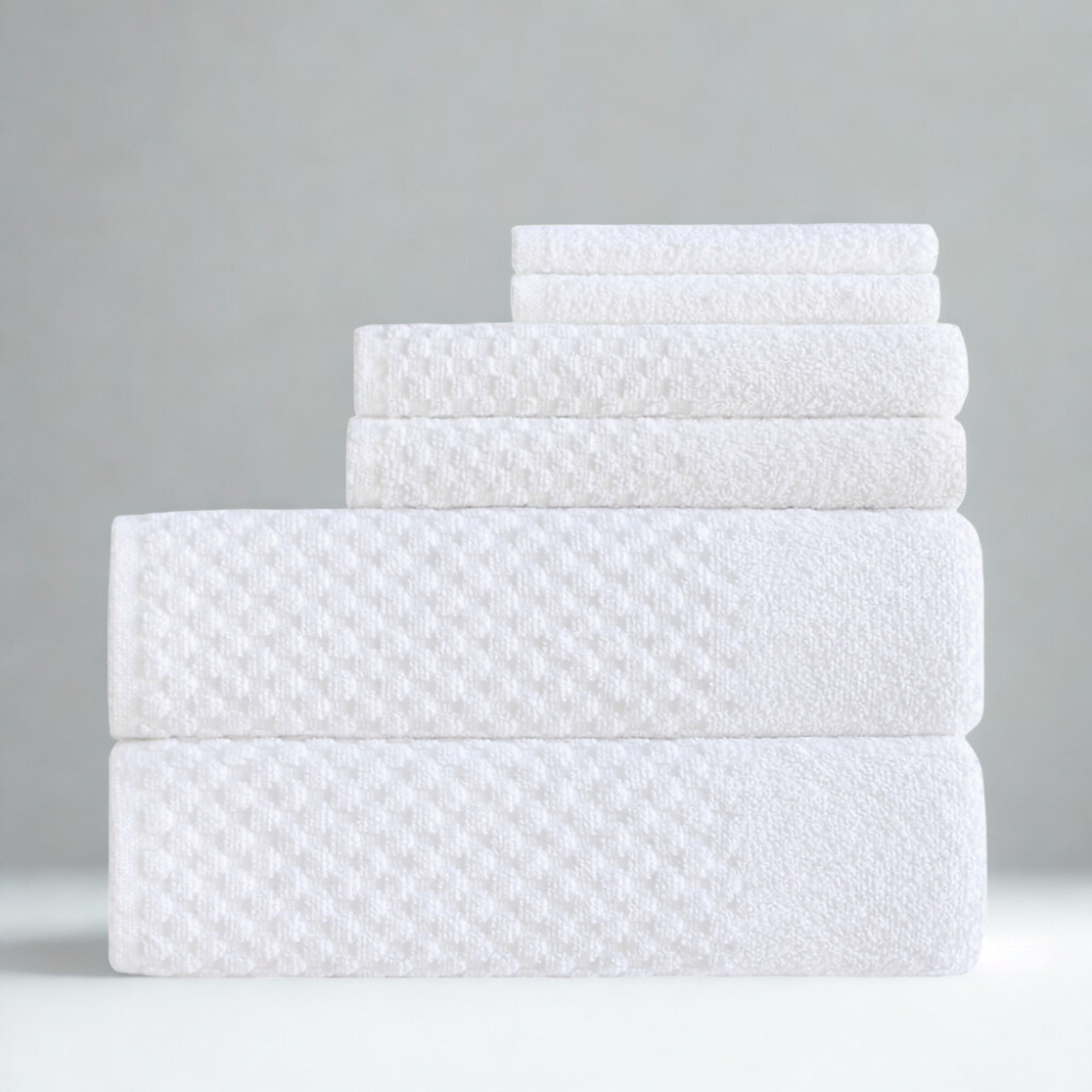 Resort bathroom towel set, soft cotton linens for guest use and hospitality distribution