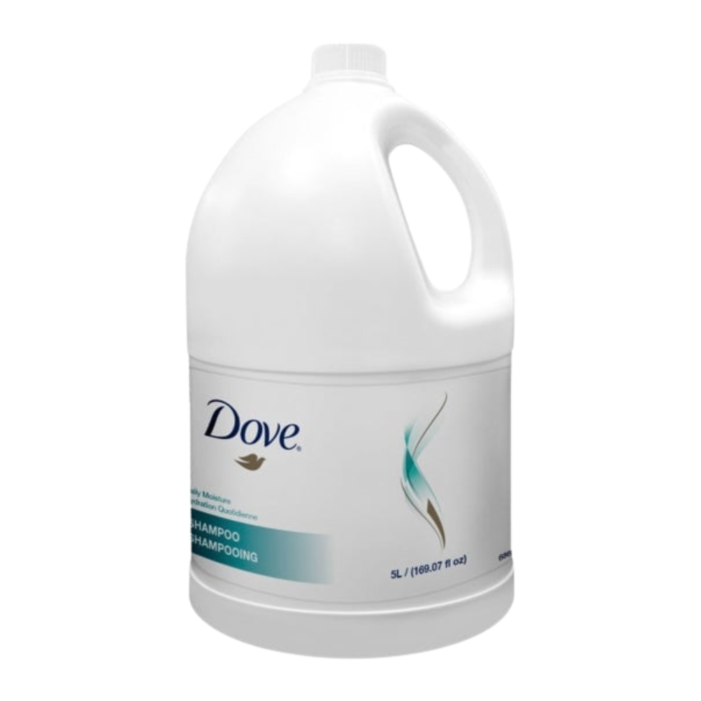 Dove Daily Moisture Shampoo - 5L - Convenience in Bulk: Elevate Hair Care with Dove Professional Daily Moisture Shampoo - 5-Liter Size for All Hair Types - Available Now at Canadian Hotel Supplies