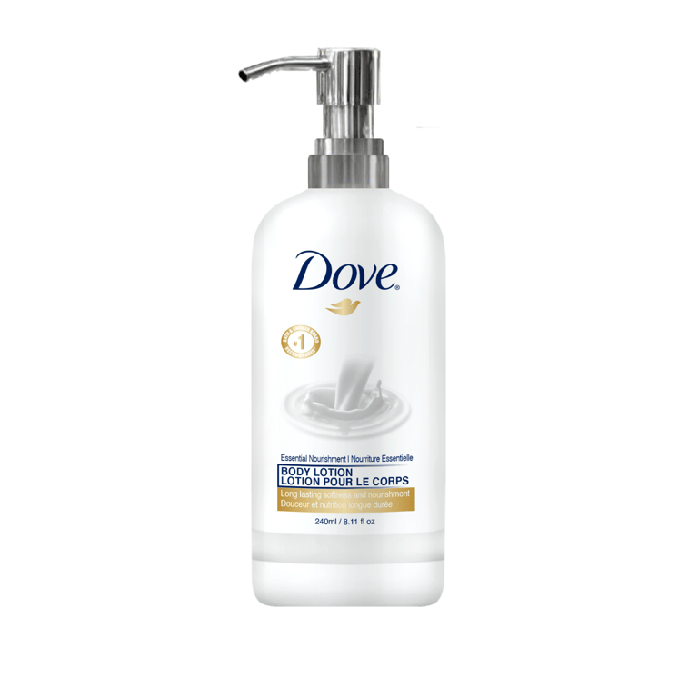 Dove body lotion bulk wholesale, hydrating formula, ideal for hotels, guest bathrooms, and hospitality use
