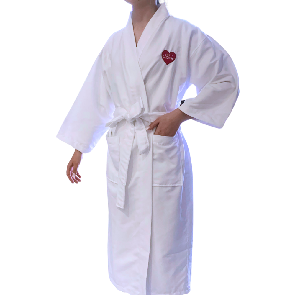 Bath Rop Luxurious Microfiber Kimono Bathrobe | Embroidered Heart – Canadian ...