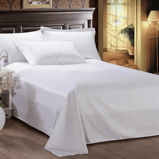 Hotel Flat Bed Sheets (200 Thread Count, 60% Cotton / 40% Polyester) - Premium Bed Sheets from HYC Design - Just $17.99! Shop now at HYC Design & Hotel Supply