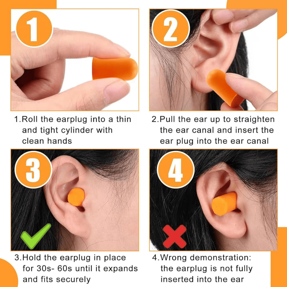 HEITOY - Foam ear plugs Noise Cancelling Ear Plugs - Instructions