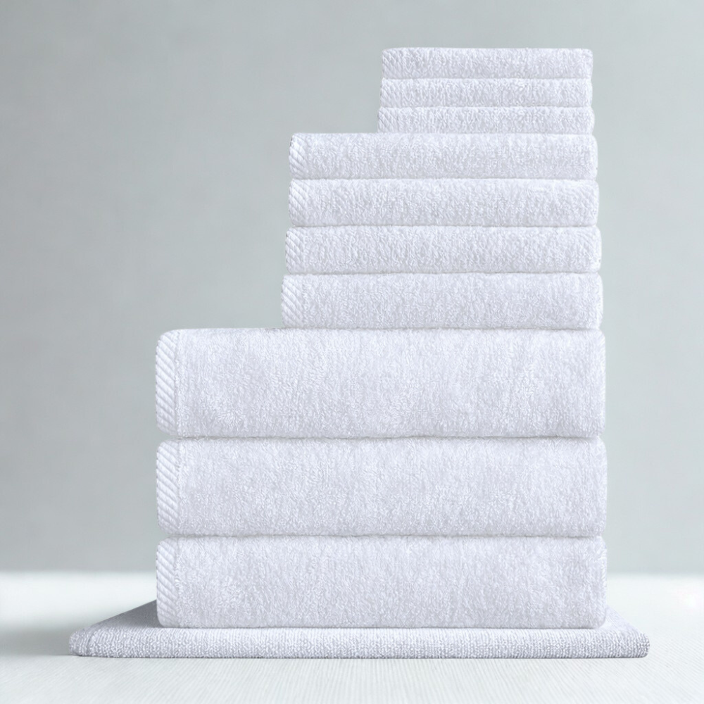Commercial bath textile set, durable cotton towels for hotels, spas, and facility use