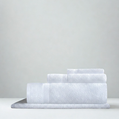 Cotton bath textile combo, durable towels for hotels, lodges, and guest bathroom supply
