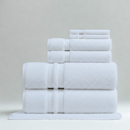 Guest bathroom textile combo, cotton towel set for hotels and accommodation supply