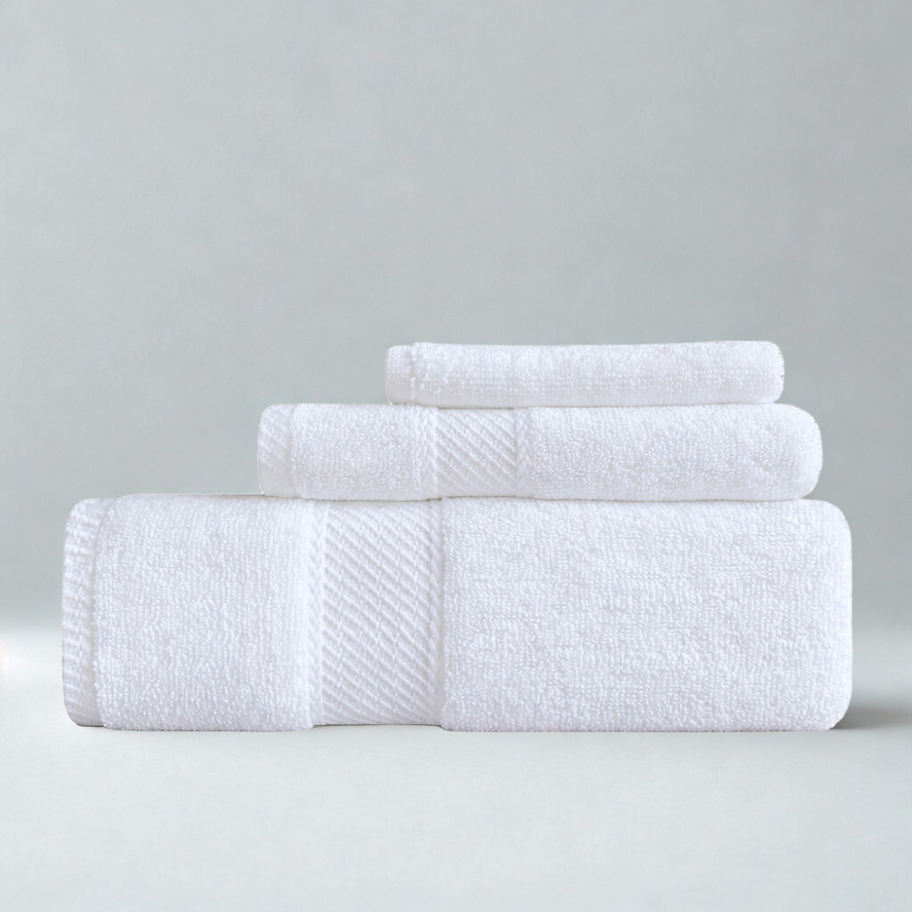 Bathroom linen set, absorbent cotton towels for hotels, resorts, and commercial guest use