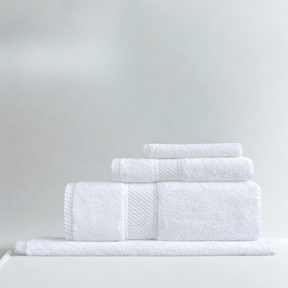 Hospitality towel collection, bath and hand towels with washcloths for guest rooms and bulk orders