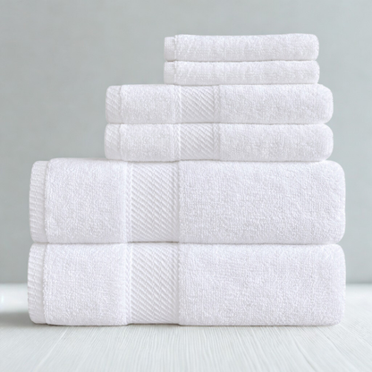 Cotton towel assortment, plush bath and hand linens for hotels, spas, and guest accommodations