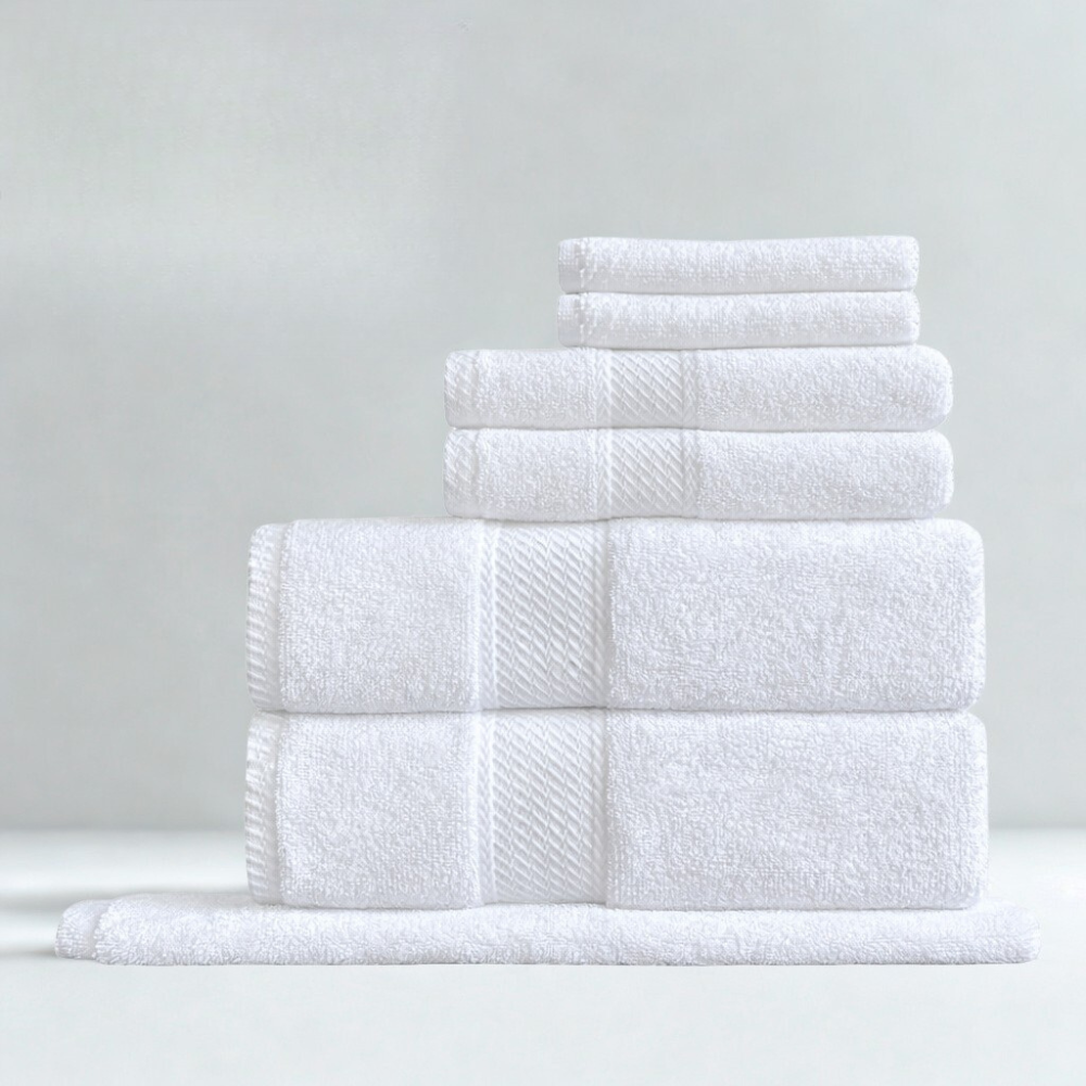 Guest bathroom towel pack, soft and durable cotton set for hotels and hospitality environments