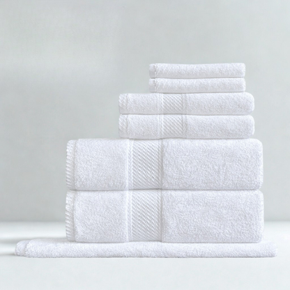 Guest bathroom towel pack, soft and durable cotton set for hotels and hospitality environments