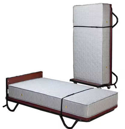 Heavy Duty Upright Mobile Rollaway Bed with 9" Innerspring Mattress