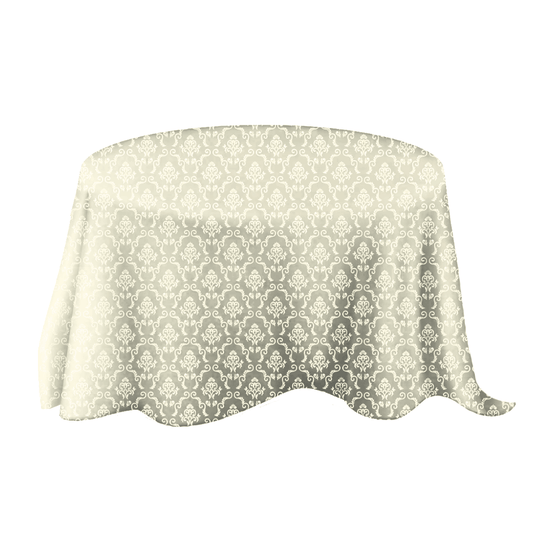 Ivory patterned round tablecloth for weddings, hotels and events, ideal for catering and banquets, available for bulk supply 