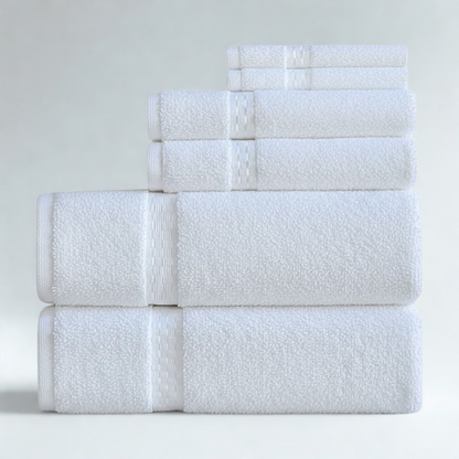 Hospitality textile bundle, bath and face towels for hotels, lodges, and guest rooms
