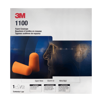 3M 1100 Foam Ear Plugs - 200 Pairs