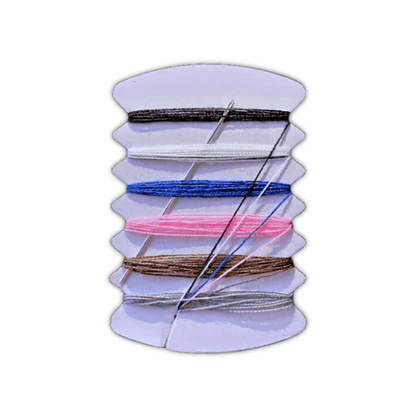 6 Colour Travel Sewing Kit, Thread Repair Emergency Kit - Black, White, Blue, Pink, Brown, Grey