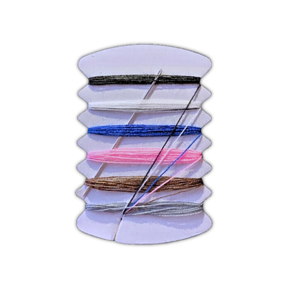 6 Colour Travel Sewing Kit, Thread Repair Emergency Kit - Black, White, Blue, Pink, Brown, Grey