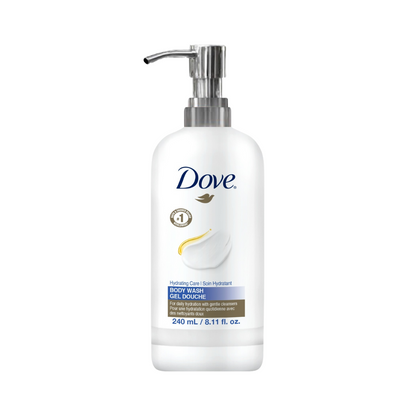 Dove hydrating body wash, nourishing formula that leaves skin feeling clean, refreshed, and moisturized