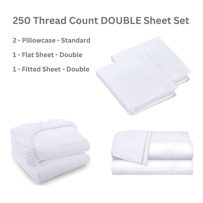 Premium 250 Thread Count Sheet Sets (Multiple Sizes)