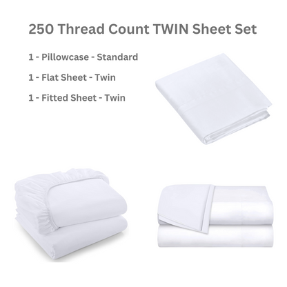 Premium 250 Thread Count Sheet Sets (Multiple Sizes)