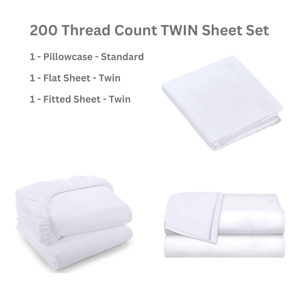 Essentials 200 Thread Count Sheet Sets (Multiple Sizes)