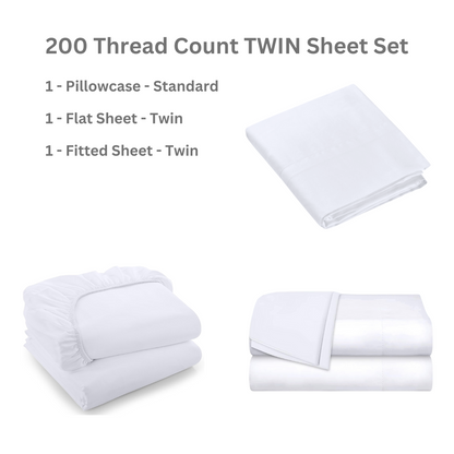 Essentials 200 Thread Count Sheet Sets (Multiple Sizes)
