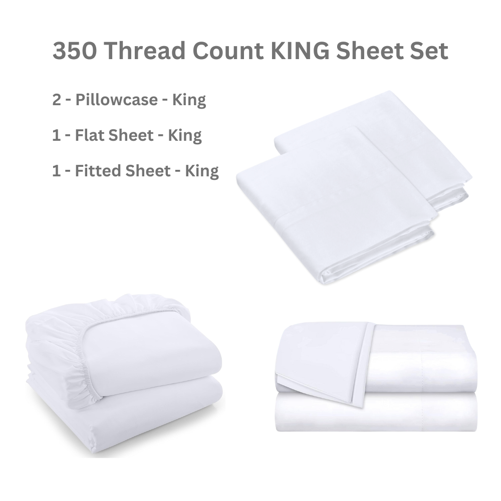 Deluxe 350 Thread Count Sheet Sets (Multiple Sizes)