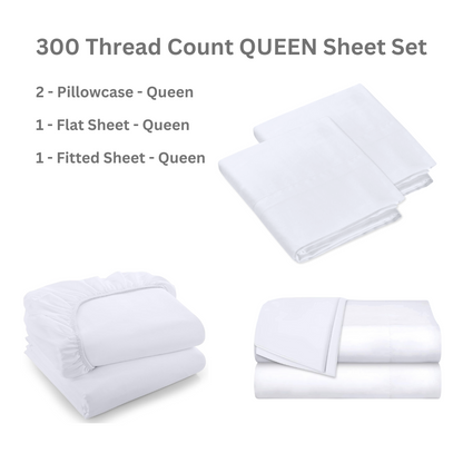 Premium 300 Thread Count Sheet Sets (Multiple Sizes)