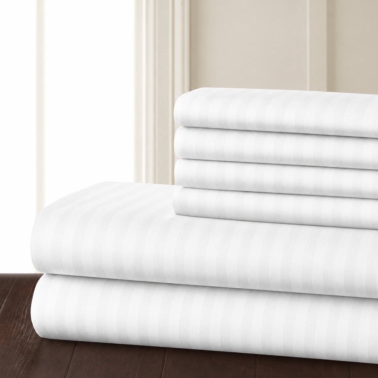 Luxurious Sateen Fitted Bed Sheets 14" deep pocket (350 Thread Count Fabric, 60% Cotton / 40% Polyester (12pcs/Per Case)