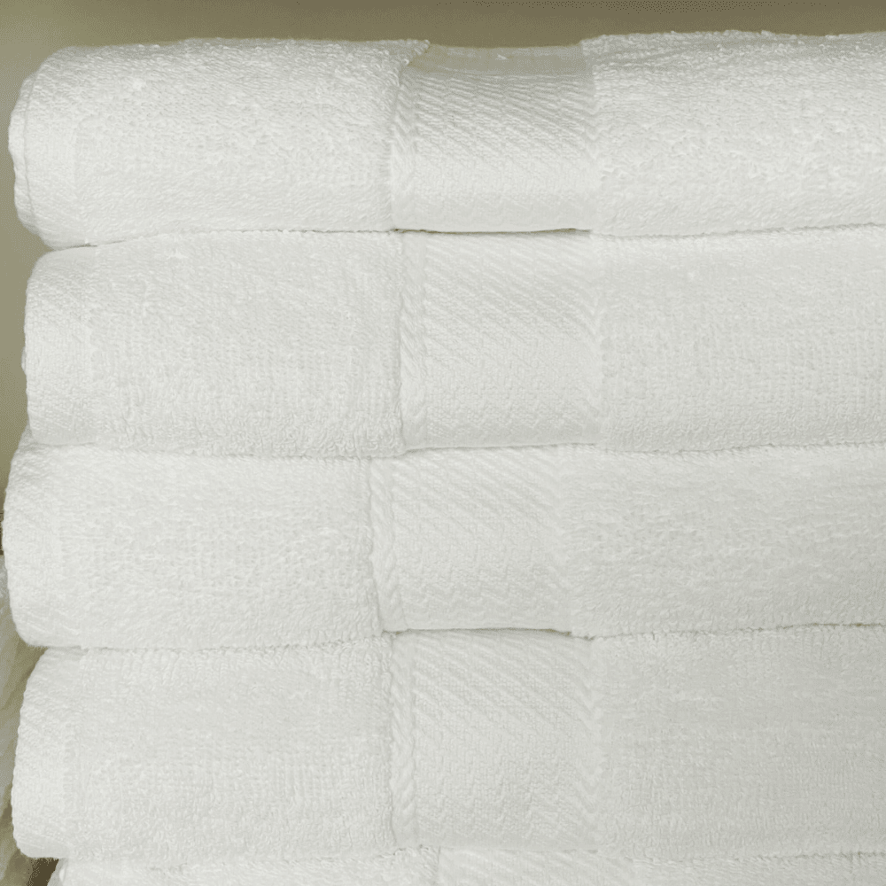 Border design white cotton towel set wholesale HI Series - Premium Bath Towels