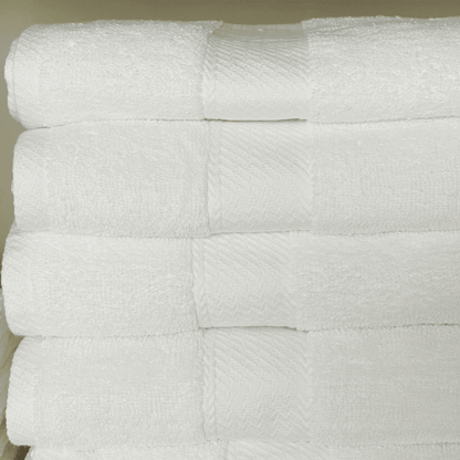 Border design white cotton towel set wholesale HI Series - Premium Bath Towels