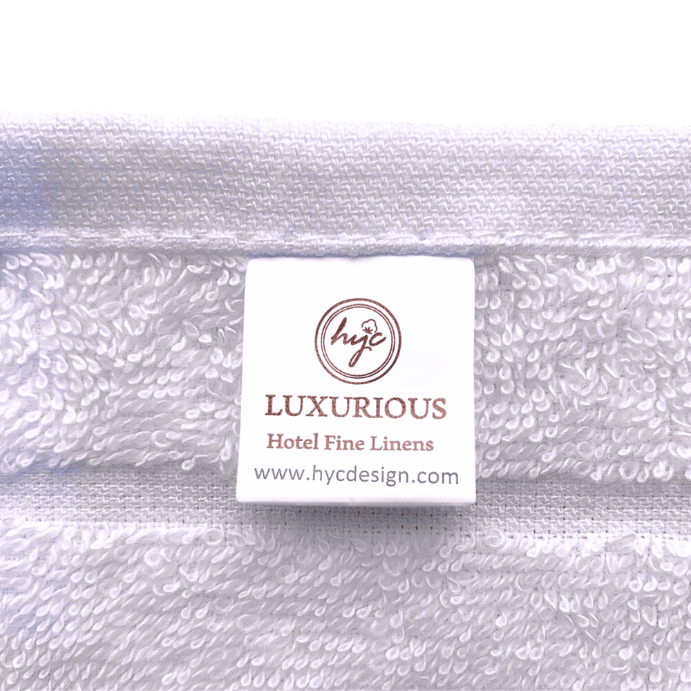 White cotton towels wholesale for hotel chains FP Series - Washcloth - Label