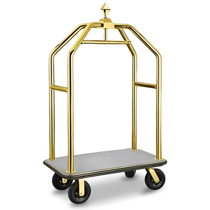 Luxury Angled Hotel Bellman Cart Modern Anti-Finger Print - Gold