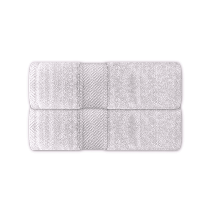 White cotton towels with border design wholesale HI Series - Premium Bath Towels