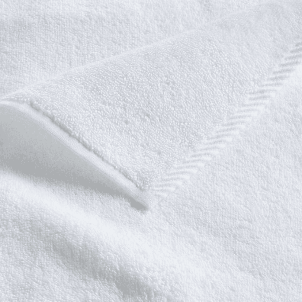 Premium white cotton towels with border for hotels Supreme Hotel Bath Sheet - Close up