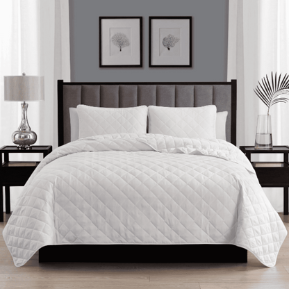 3 piece quilt set - White