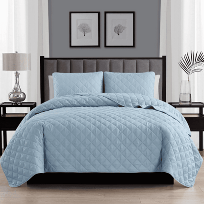 3 piece quilt set - Light Blue