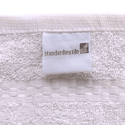 100% cotton white towels for hotels MA Series - Washcloth- tag