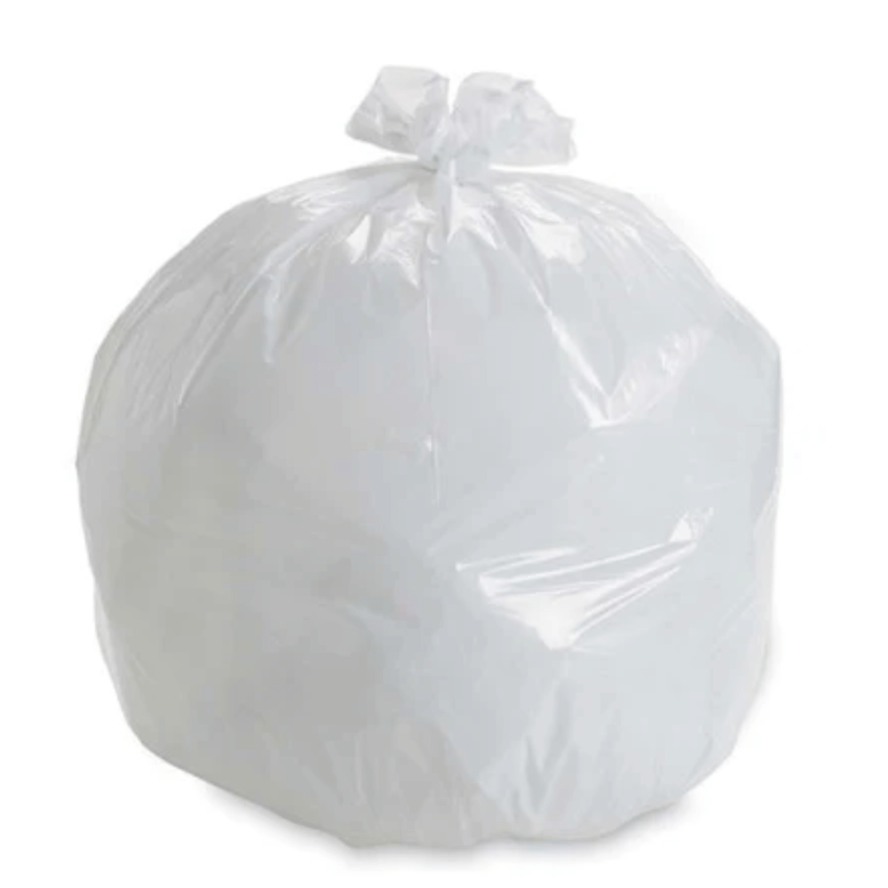 Regular white garbage bags at HYC Design