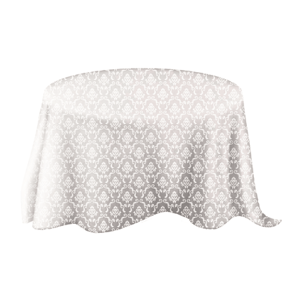 Chassic Elegant white jacquard tablecloth, Wrinkle and Stain Resistant Washable Floral tablecloth, Round table cloth, Banquet, Parties, Dinner, Restaurant, Wedding tablecloth