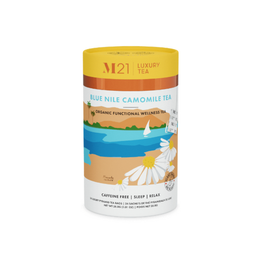 Organic Blue Nile chamomile tea in compostable sachets. Bulk herbal tea for spas, boutique hotels, or wellness retreats.