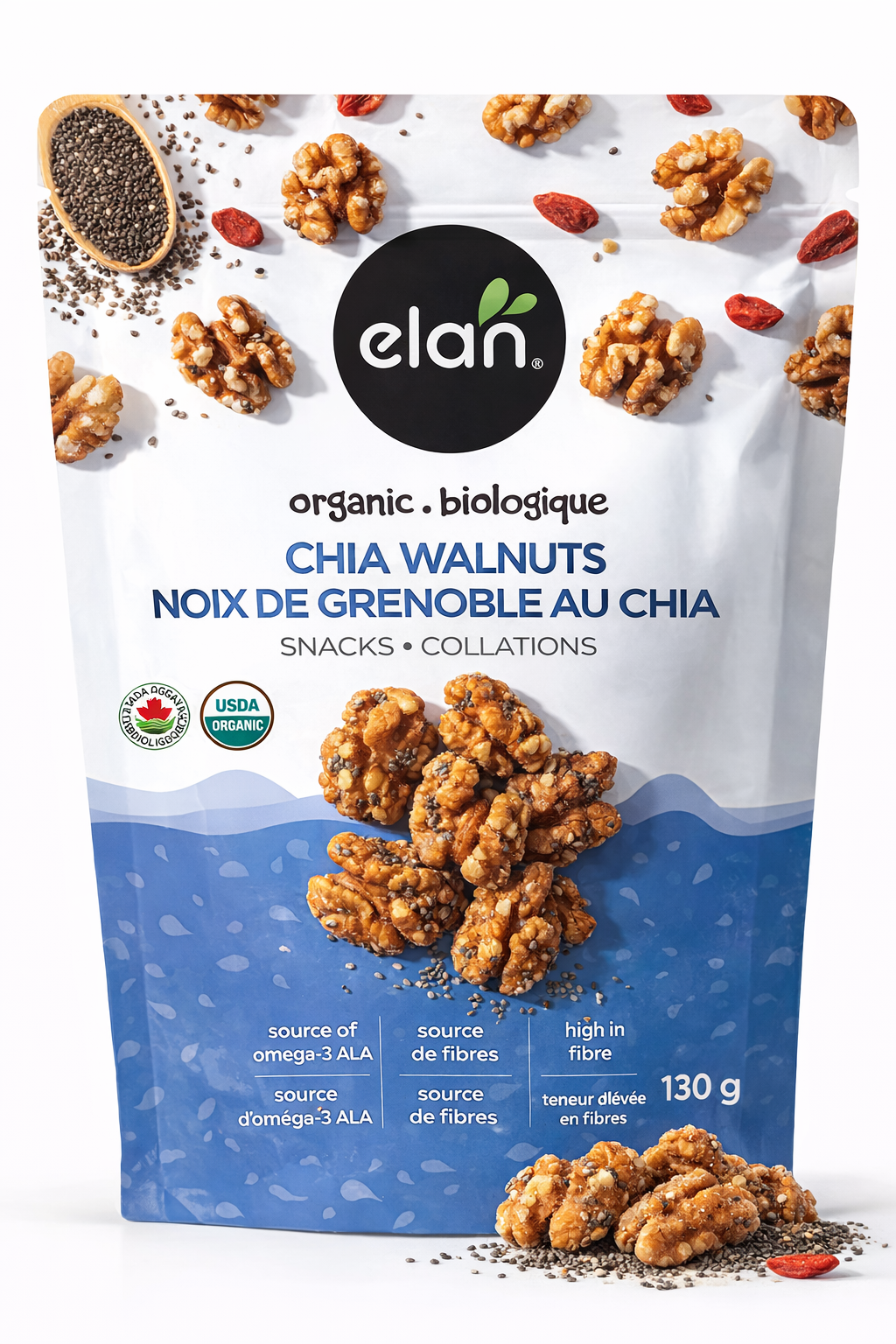Chia walnuts snack bulk wholesale, healthy nut mix for hotels, minibars, and hospitality use