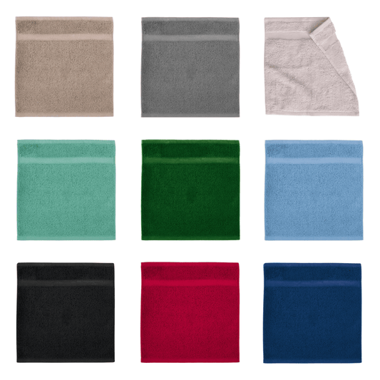100% cotton washcloths available in many colors sold in bulk 
