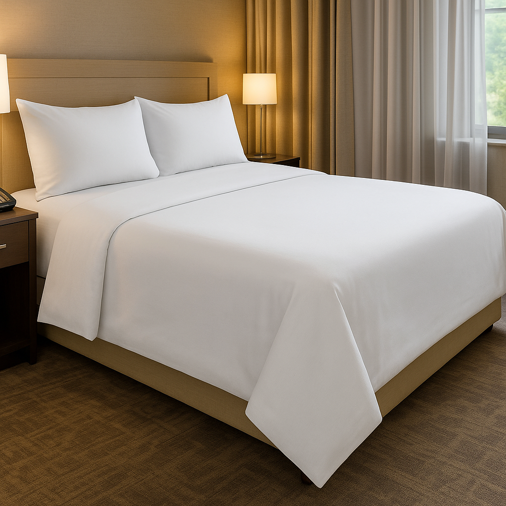 Hotel-grade 250 thread count cotton duvet cover designed for commercial laundering and long-term durability