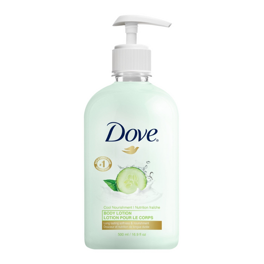 Dove Pro Cucumber body lotion, hydrating and refreshing, ideal for hotel guest bathrooms and spa amenity kits