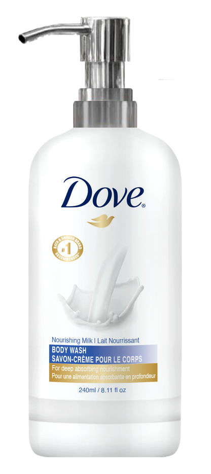 Dove body wash bulk wholesale, moisturizing formula, ideal for hotels, guest bathrooms, and hospitality use