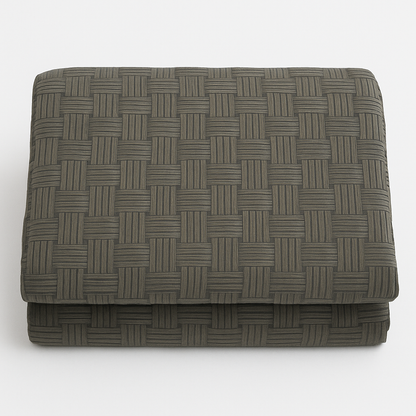 Luxury Grey Duvet Cover Set 3D Weave Texture with Zipper Closure
