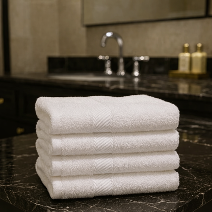 Hotel bathroom hand towel bulk, soft cotton towel for guest use and hospitality supply