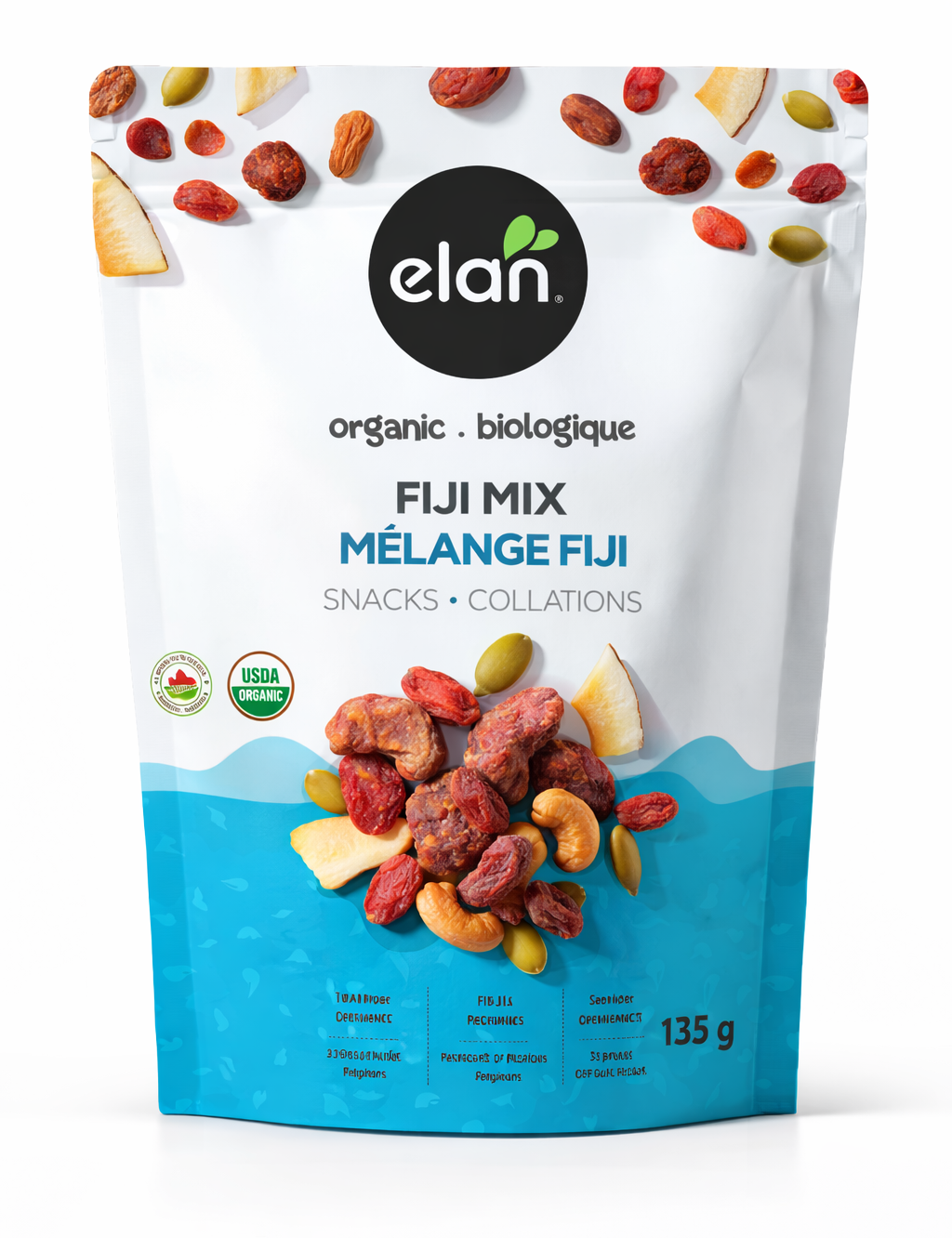 Elan Fiji mix bulk snack, tropical nut and fruit blend for hotels, guest rooms, and hospitality use