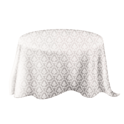 Jacquard white round tablecloth for weddings, hotels and events, ideal for catering and banquets, available for bulk supply 